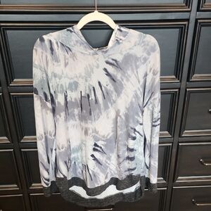 Gray Tie-Dye Women's Top